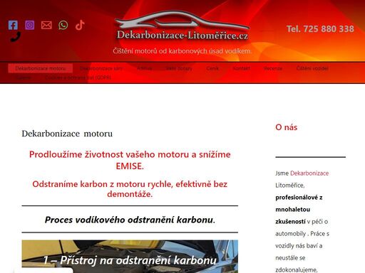 vodíková dekarbonizace odstraní karbon z motoru rychle efektivně bez demontáže. začněte s dekarbonizací včas. razantně snížíme emise. zlepšíme akceleraci.