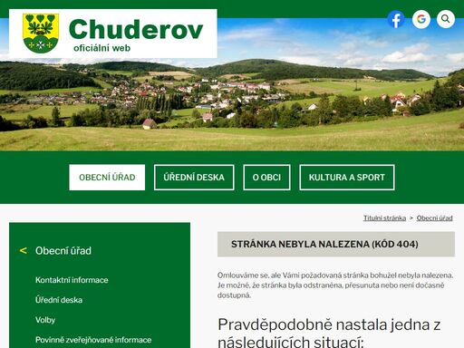 oficiální stránky obce chuderov: historie a současnost, turistika, občan na úřadě, služby v obci, fotovideo