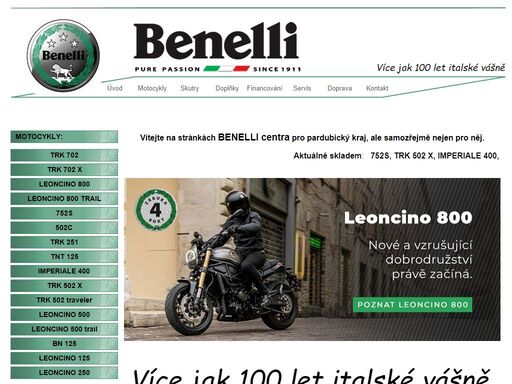 benelli
jiří moravec - prodej a servis motocyklů a čtyřkolek