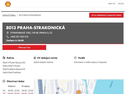 8013 praha-strakonická je čerpací stanice v oblasti praha 5. tato stanice zahrnuje prodejna.