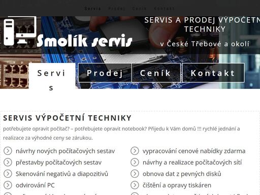 servis a prodej notebooků v české třebové a okolí. provádím servis výpočetní techniky, softwarové i hardwarové práce, čištění a opravy tiskáren.
