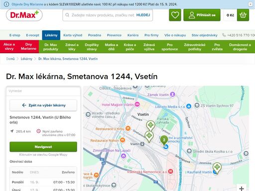 dr. max lékárna, smetanova 1244, vsetín | dr. max lékárna