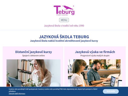 akreditovaná jazyková škola teburg nabízí kvalitní akreditované jazykové kurzy pro veřejnost. propracovaný systém online výuky cizích jazyků s tradicí