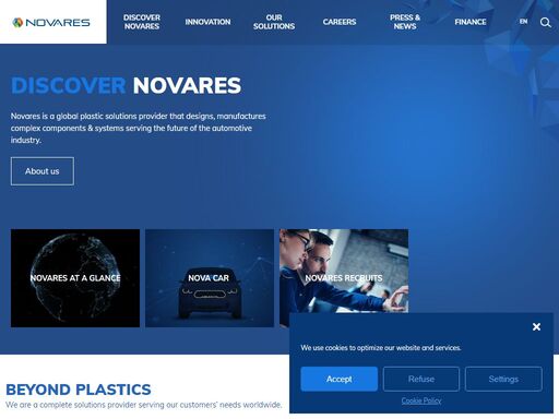 novares is a global plastic solutions provider that designs, manufactures complex components & systems serving the future of the automotive industry.