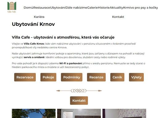 ubytování v krnově ve villa cafe - nabízíme komfortní pokoje s vynikajícím servisem a snídaní. ideální pro dovolenou, služební cesty nebo rodinné výlety