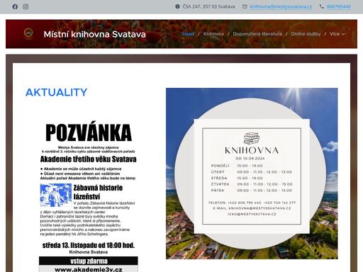 pokud vás zajímají kulturní a společenské akce pořádané knihovnou městyse svatava, přihlaste se k odběru novinek.