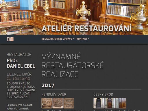 restaurátor phdr. daniel ebel — soudní znalec v oboru kultura, odvětví výtvarné, se specializací restaurování