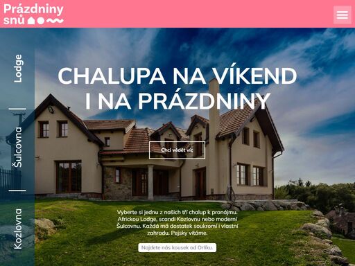 moderně vybavené chalupy s vlastním koupáním a velkým parkem, pro rodiny i na teambuilding. 55 minut od prahy v jižních čechách.