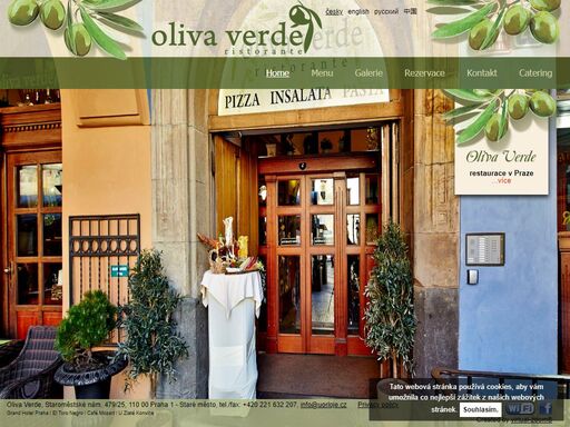 oliva verde italská restaurace na staroměstském náměstí naproti staroměstskému orloji. pizza, italské těstoviny, čerstvé ryby v restauraci v centru prahy.