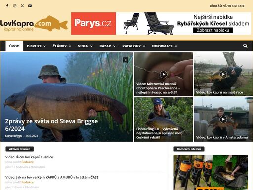 online magazín pro rybáře, kteří se specializují na lov kaprů. najdete zde články, videa, kaprařské fórum a spoustu dalších informací ze světa kaprařiny.