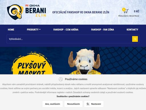 oficiální fanshop ri okna berani zlín, fanshop zlín, suvenýry zlín, dresy zlín