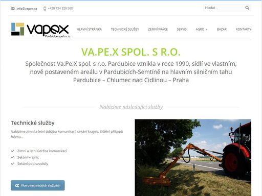 vapex s.r.o. - prodej, servis multicar, elektropříslušenství, technické služby, zemní práce, pneuservis, agro, nabídka zvířat