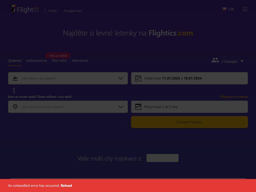 flightics - vyhledávač levných letenek