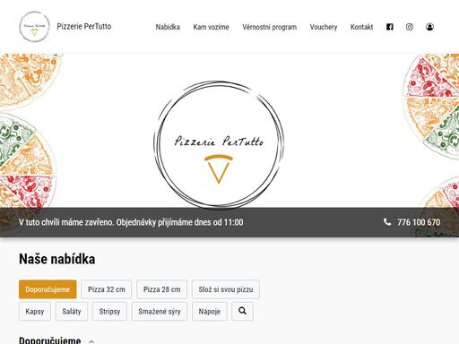 rozvoz pizza hranice, pizzerie pertutto | objednej online - jídlo365.cz