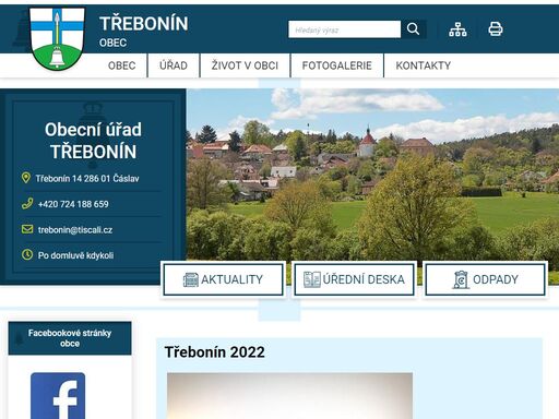 oficiální stránky obce třebonín