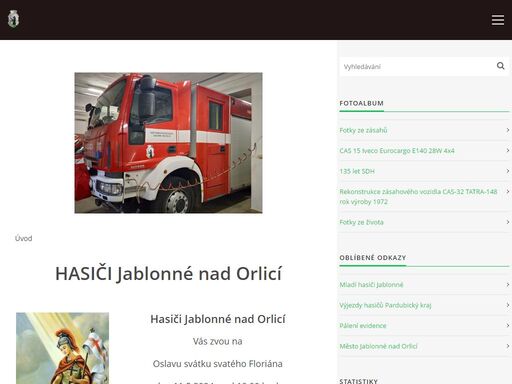 internetové stránky sboru dobrovolných hasičů jablonné nad orlicí