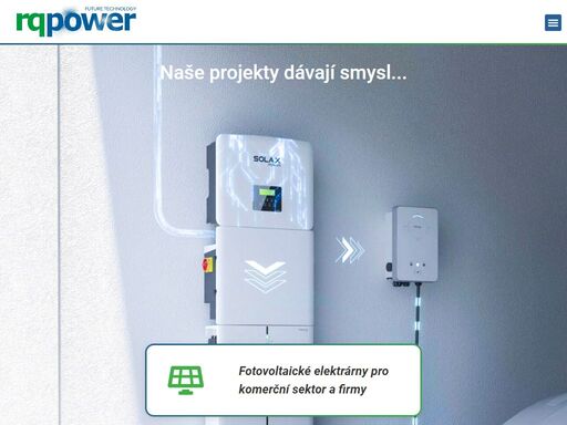 rqpower.cz - bateriové úložiště - fotovoltaické systémy - produkty - o společnosti - kontakt