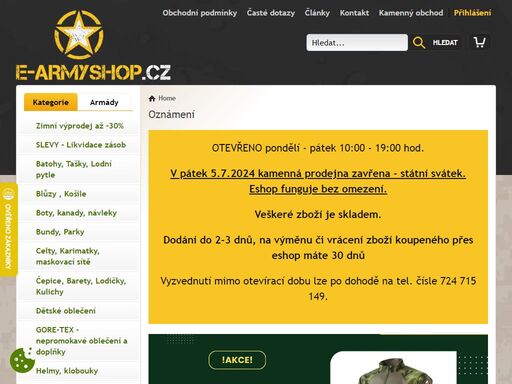 www.e-armyshop.cz