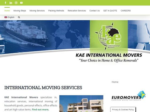 international moving services
kae international movers specializes in, relocation services, international moving of household goods, personal effects, office effects and art high value items. find out more.
our clientele includes embassies, state and private