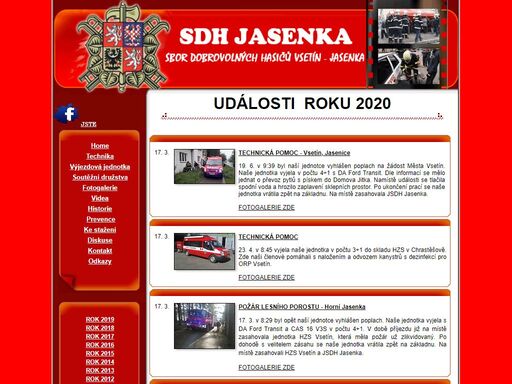 oficiální internetová prezentace sdh jasenka - vsetín.