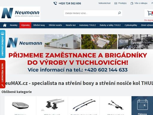 neumax.cz-prodej střešních nosičů, střešních boxů, nosičů kol, nosičů lyží.pro značky škoda,hyunda od výrobců neumann,uebler,thule,pewag,půjčovna střešních boxů