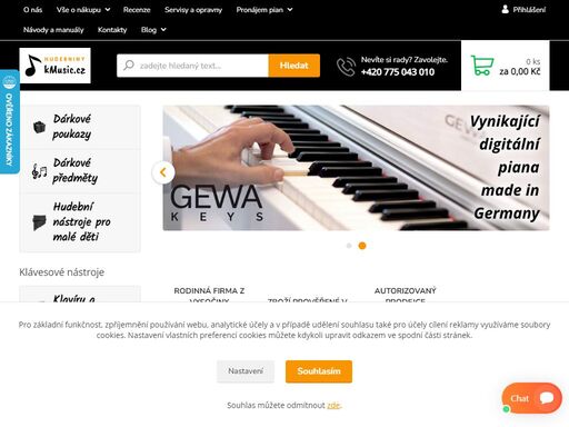 prodej hudebních nástrojů, not a příslušenství - rodinná firma - individuální přístup - možnost vyzkoušení - autorizovaný prodejce gewa - doprava zdarma od 2000 kč.