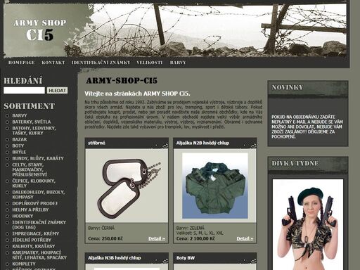 army shop ci 5, nákup, prodej, komisní prodej, ražení identifikačních (psích) známek