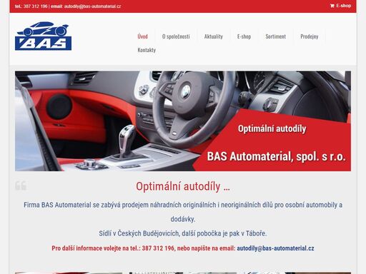 optimální autodíly ... firma bas automaterial se zabývá prodejem náhradních originálních i neoriginálních dílů pro osobní automobily a dodávky. sídlí v českých