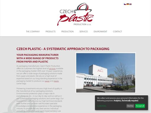czech plastic production – a systematic approach to packaging your manufacturer for paper and plastic bags, exclusive carrier bags, as well as service products and ecological packaging alternatives.