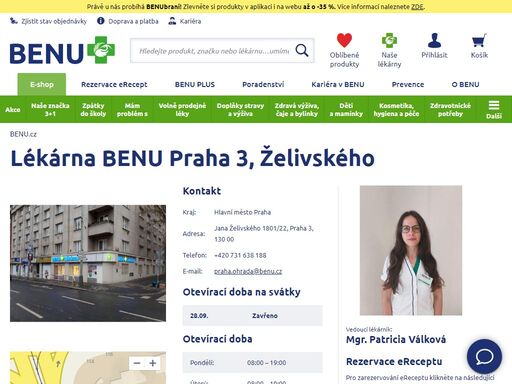 ?lékárna s konzultační místností pro vaše dotazy a rozšířeným sortimentem dermokosmetických produktů, speciální výživy, přípravků na geriatrickou a zubní péči.?