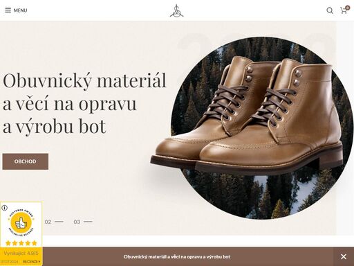 v našem online obchodě najdete obuvnický materiál a spoustu dalších věcí na opravu a výrobu bot, brašen, tašek a jiných výrobku.