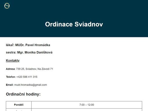 www.ordinacesviadnov.cz