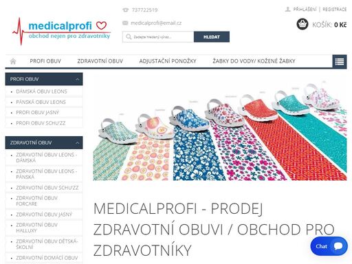 medicalprofi - prodej zdravotní obuvi / obchod pro zdravotníky.   
     v našem eshopu vám nabízíme kvalitní a pohodlnou zdravotní obuv a bílou profi obuv značek: leons, schu'zz, forcare, jasný. v další nabídce máme zdravotní ponožky a podkolenky, kompresivní podkolenky, adjustační ponožky, punčochové zboží. 
      …