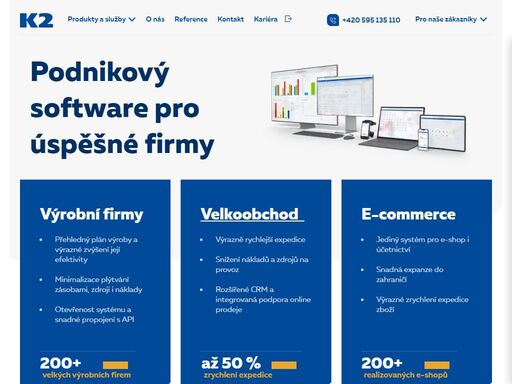 vyzkoušejte podnikový software, se kterým je spokojených 98 % klientů. informační systém k2 se přizpůsobí vaší firmě a poroste spolu s ní.