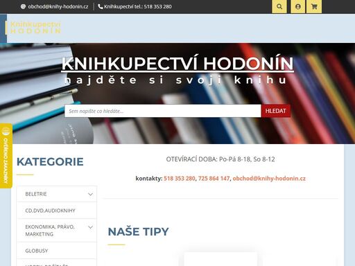 najděte si u nás svoji knihu. internetové knihkupectví a kamenná prodejna v hodoníně vám nabízí širokou nabídku knih všech žánrů za výhodné ceny a velmi krátké dodací lhůty.