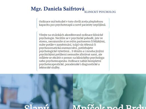 mgr. daniela saifrtová klinický psycholog,akreditovaná ordinace klinické psychologie