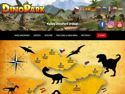 dinopark - unikátní atrakce, jejímž prostřednictvím můžete nahlédnout do hluboké historie pravěku.