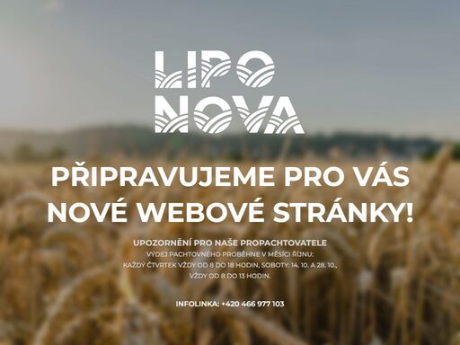 liponova a.s. - rostlinná výroba od roku 1998