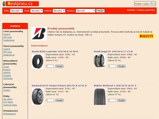 internetový obchod specializovaný na prodej pneumatik, disků a kompletních kol.