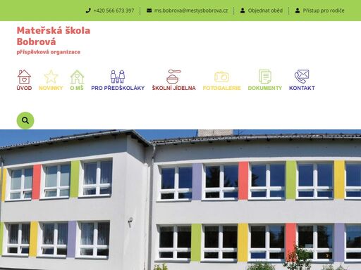 oficiální webové stránky mateřské školy bobrová
