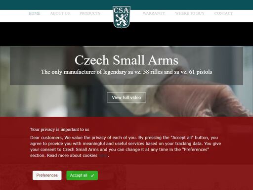czech small arms - the only manufacturer of legendary sa vz. 58 rifles and sa vz. 61 pistols
