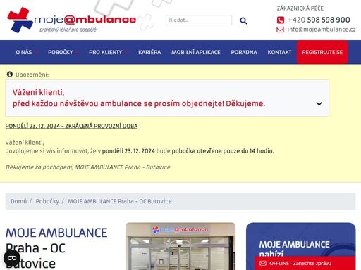 moje ambulance – největší síť ordinací praktických lékařů pro dospělé v čr. 12hodinová ordinační doba, online registrace i objednávka, hrazeno ze zp. 