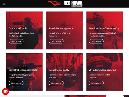 red hawk security nabízí špičkové bezpečnostní služby včetně ochrany vip osob, řízení cestovních rizik, prémiových bezpečnostních služeb a inovativní průmyslové bezpečnosti s využitím ai a dronů. kontaktujte nás pro bezpečnost na celosvětové úrovni.