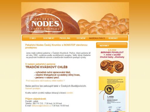 pekařství nodes  - český krumlov - výrobce kváskových chlebů a širokého sortimentu pečiva. prodejna otevřena nonstop.