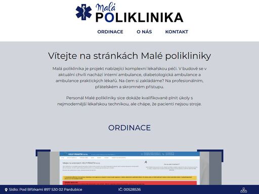 malá poliklinika je projekt nabízející komplexní lékařskou péči.