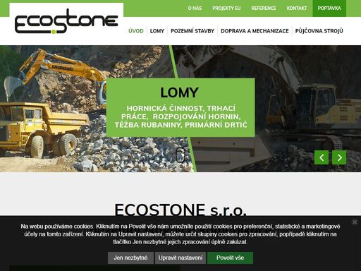 hornická činnost, zemní práce, přeprava materiálu, trhací práce, motorová doprava, přeprava těžkých nákladů | ecostone - pozemní stavby a komunikace