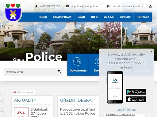 oficiální stránky obce police