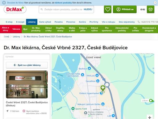 dr. max lékárna, české vrbné 2327, české budějovice | dr. max lékárna