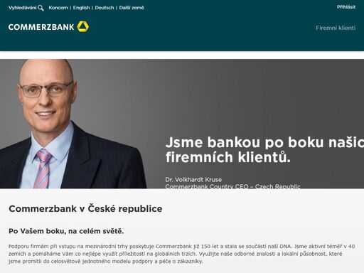 jsme váš partner pro korporátní bankovnictví v české republice profitujte z našich dlouholetých zkušeností a jednotného modelu péče o zákazníky.
