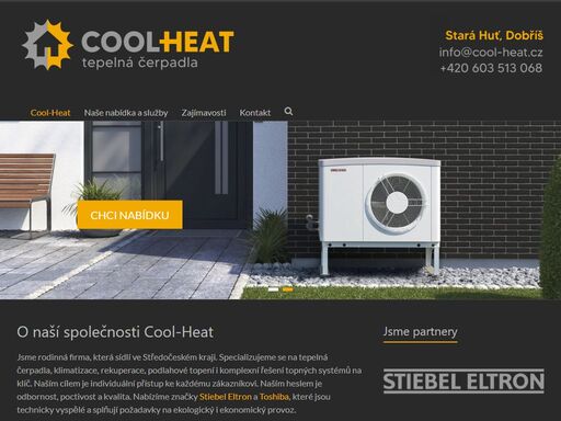 firma cool-heat nabízí tepelná čerpadla od stiebel eltron a toshiba. poradí s výběrem, sestaví nezávaznou nabídku a zajistí montáž a servis.